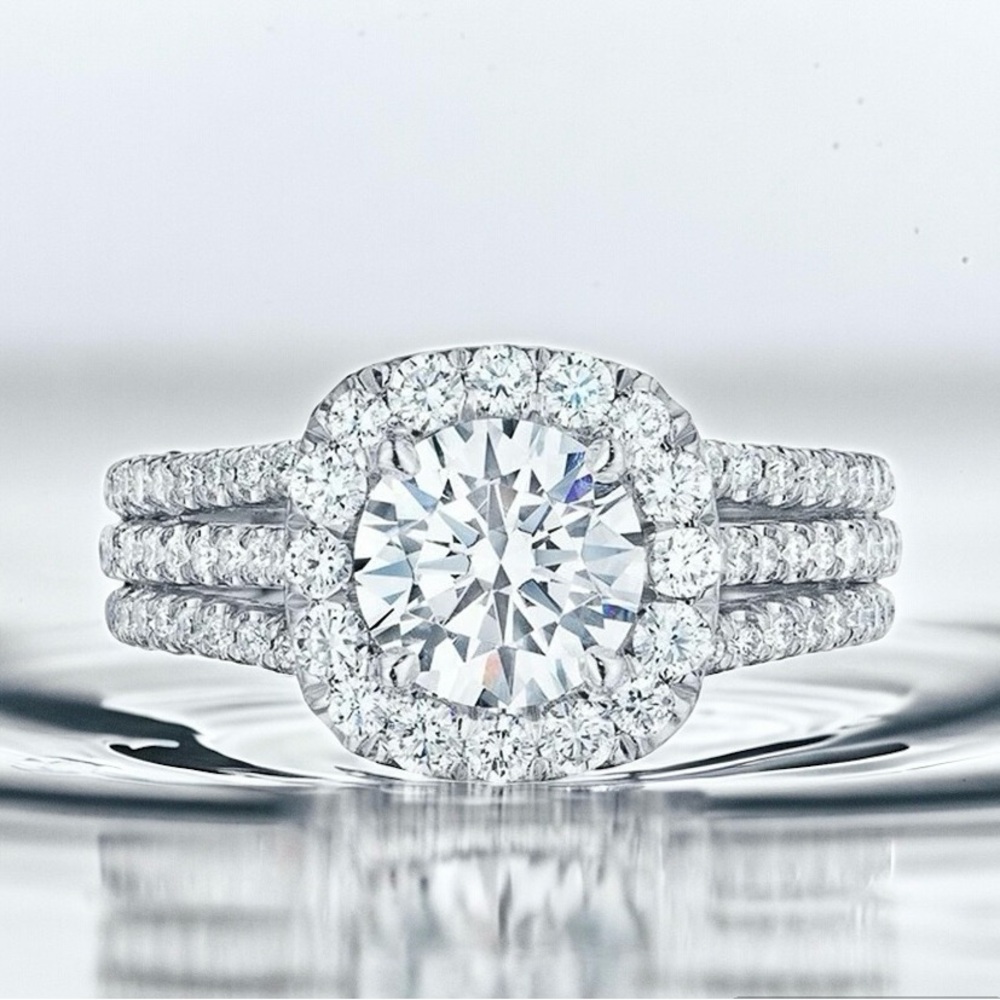 White Gold Diamond Engagement Statement Ring